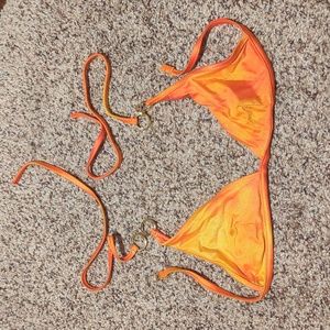 Orange Small Triangle Bikini Top